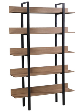 Βιβλιοθήκη Boderta Pakoworld σε Sonoma-Μαύρη Απόχρωση 120x30x190εκ