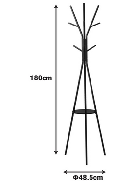 Καλόγερος Denner Pakoworld Μέταλλο σε Μαύρη Απόχρωση 48.5x48.5x180εκ