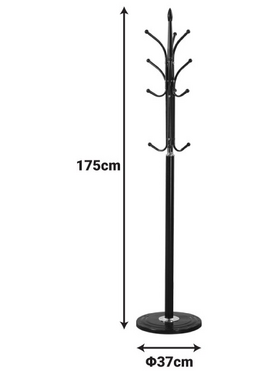Καλόγερος Keleste Pakoworld Μέταλλο σε Μαύρη Απόχρωση Φ37x175εκ