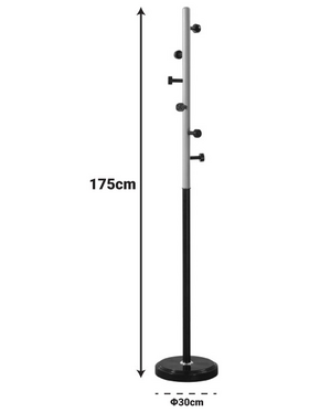 Καλόγερος Sinem Pakoworld Μέταλλο σε Μαύρη-Φυσική Απόχρωση Φ30x175εκ