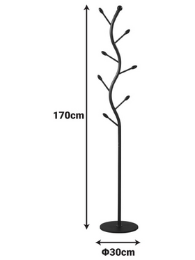 Καλόγερος Lelom Pakoworld Μέταλλο σε Μαύρη Απόχρωση Φ30x170εκ