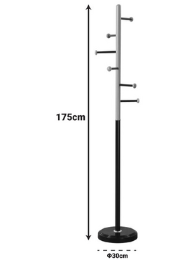 Καλόγερος Serea Pakoworld Μέταλλο σε Μαύρη-Φυσική Απόχρωση Φ30x175εκ