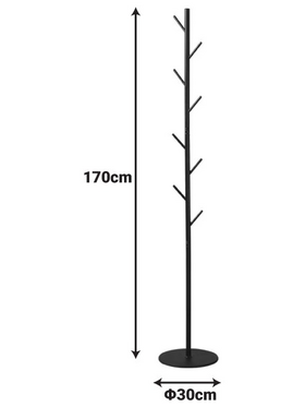 Καλόγερος Tebera Pakoworld Μέταλλο σε Μαύρη Απόχρωση Φ30x170εκ