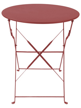 Τραπεζι Bistro Pakoworld Μεταλλικό Αναδιπλούμενο σε Απόχρωση Terracotta Φ60x71εκ