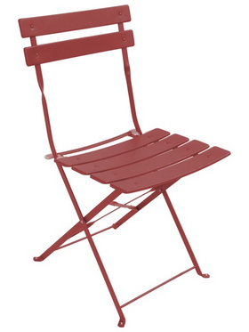 Καρέκλα Bistro Pakoworld Μεταλλική Αναδιπλούμενη σε Απόχρωση Terracotta 42x46x82εκ