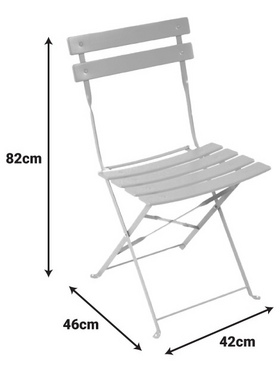 Καρέκλα Bistro Pakoworld Μεταλλική Αναδιπλούμενη σε Λαδί Απόχρωση 42x46x82εκ