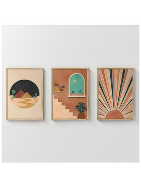 Πίνακας Venven  Pakoworld Τρίπτυχος με Ψηφιακή Εκτύπωση και Πλαίσιο 33x1.5x48εκ