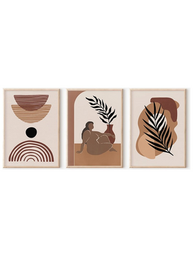 Πίνακας Fanzia  Pakoworld Τρίπτυχος με Ψηφιακή Εκτύπωση και Πλαίσιο 33x1.5x48εκ