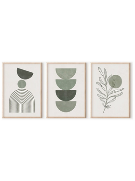 Πίνακας Zerifa  Pakoworld Τρίπτυχος με Ψηφιακή Εκτύπωση και Πλαίσιο 33x1.5x48εκ