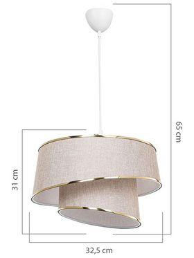 Φωτιστικό Οροφής Μονόφωτο pwl-1127 Pakoworld ε27 Μπεζ-Χρυσό-Λευκό Φ32.5x65εκ