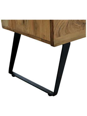 Μπουφές Imena Pakoworld Μασίφ Ξύλο Acacia σε Φυσική Απόχρωση με Μαύρα Μεταλλικά Πόδια 148x43.5x86εκ