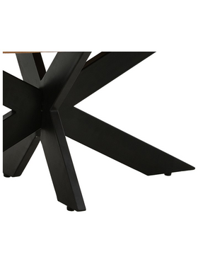 Τραπέζι Σαλονιού Fardy Pakoworld Μασίφ Ξύλο Ακακίας σε Φυσική Απόχρωση με Μαύρα Μεταλλικά Πόδια 120x60x45εκ