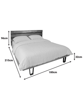 Κρεβάτι Imena Pakoworld Διπλό Μασίφ Ξύλο σε Φυσική Απόχρωση 160x200εκ