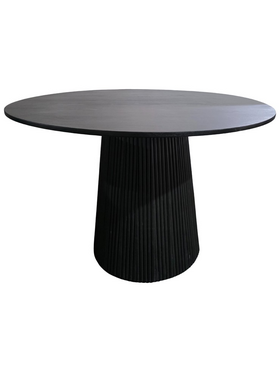 Τραπέζι Canicule Pakoworld Μασίφ Ξύλο Ακακίας σε Μαύρη Απόχρωση Φ120x75εκ