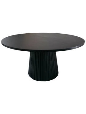 Τραπέζι Σαλονιού Canicule i Pakoworld Μασίφ Ξύλο Ακακίας σε Μαύρη Απόχρωση Φ80x40εκ