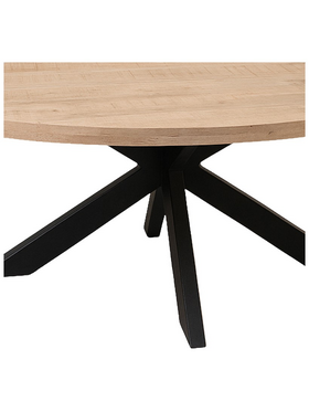 Τραπέζι Fardy Pakoworld Μασίφ Ξύλο Mango σε Φυσική Απόχρωση με Μαύρα Μεταλλικά Πόδια 220x100x76εκ