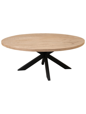 Τραπέζι Fardy Pakoworld Μασίφ Ξύλο Mango σε Φυσική Απόχρωση με Μαύρα Μεταλλικά Πόδια 220x100x76εκ