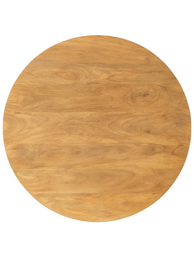 Τραπέζι Charmy Pakoworld Μασίφ Ξύλο Mango σε Φυσική Απόχρωση Φ130x76εκ