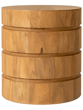 Τραπέζι Charmy Pakoworld Μασίφ Ξύλο Mango σε Φυσική Απόχρωση Φ130x76εκ