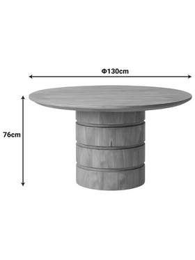 Τραπέζι Charmy Pakoworld Μασίφ Ξύλο Mango σε Φυσική Απόχρωση Φ130x76εκ