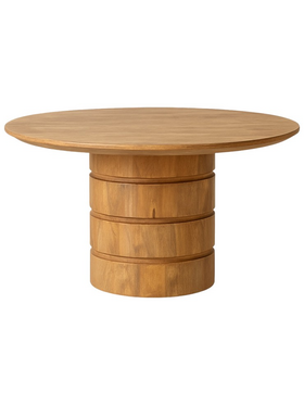 Τραπέζι Charmy Pakoworld Μασίφ Ξύλο Mango σε Φυσική Απόχρωση Φ130x76εκ