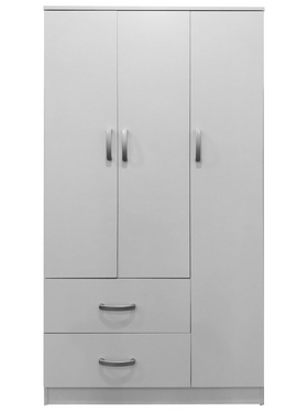 Ντουλάπα Τρίφυλλη με 2 Συρτάρια Lego Pakoworld σε Λευκή Απόχρωση 90x42x180εκ