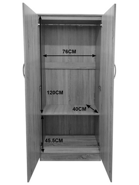 Ντουλάπα Δίφυλλη Lego Pakoworld σε Wenge Απόχρωση 80x42x180εκ