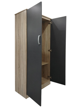 Ντουλάπα Δίφυλλη Lego Pakoworld σε Sonoma-Ανθρακί Απόχρωση 80x42x180εκ