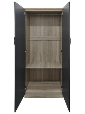 Ντουλάπα Δίφυλλη Lego Pakoworld σε Sonoma-Ανθρακί Απόχρωση 80x42x180εκ