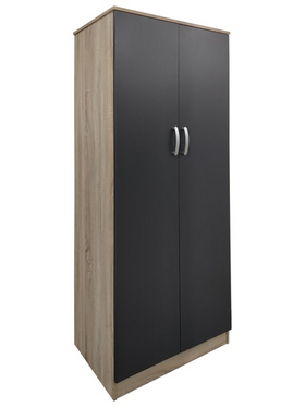 Ντουλάπα Δίφυλλη Lego Pakoworld σε Sonoma-Ανθρακί Απόχρωση 80x42x180εκ