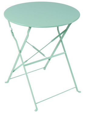 Τραπεζαρία Bistro Pakoworld σετ 3τεμ Μεταλλική Αναδιπλούμενη σε Μέντα Απόχρωση Φ60x71εκ
