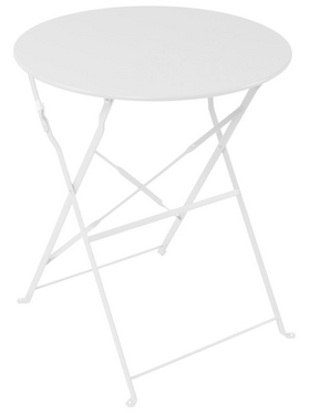 Τραπεζαρία Bistro Pakoworld σετ 3τεμ Μεταλλική Αναδιπλούμενη σε Λευκή Απόχρωση Φ60x71εκ