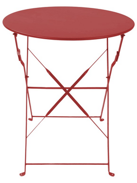 Τραπεζαρία Bistro Pakoworld σετ 3τεμ Μεταλλική Αναδιπλούμενη σε Terracotta Απόχρωση Φ60x71εκ