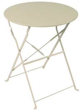 Τραπεζαρία Bistro Pakoworld σετ 3τεμ Μεταλλική Αναδιπλούμενη σε Μπεζ Απόχρωση Φ60x71εκ