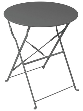 Τραπεζαρία Bistro Pakoworld σετ 3τεμ Μεταλλική Αναδιπλούμενη σε Ανθρακί Απόχρωση Φ60x71εκ