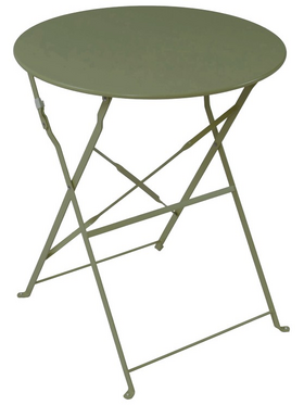 Τραπεζαρία Bistro Pakoworld σετ 3τεμ Μεταλλική Αναδιπλούμενη σε Λαδί Απόχρωση Φ60x71εκ