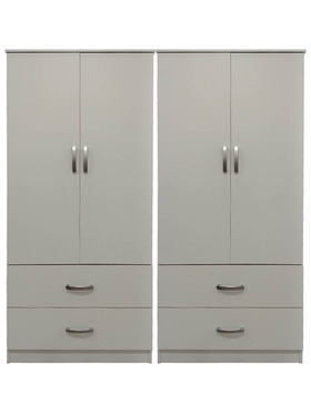 Ντουλάπα Τετράφυλλη με Συρτάρια Lego Pakoworld Λευκή 160x42x180εκ