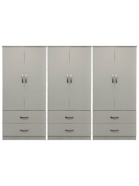 Ντουλάπα Εξάφυλλη με Συρτάρια Lego Pakoworld Λευκή 240x42x180εκ