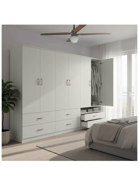 Ντουλάπα Εξάφυλλη με Συρτάρια Lego Pakoworld Λευκή 240x42x180εκ