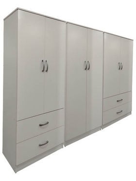 Ντουλάπα Εξάφυλλη Lego Pakoworld Λευκή 240x42x180εκ