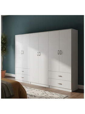 Ντουλάπα Εξάφυλλη Lego Pakoworld Λευκή 240x42x180εκ