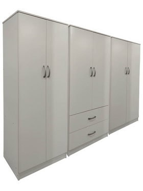 Ντουλάπα Εξάφυλλη Lego i Pakoworld Λευκή 240x42x180εκ