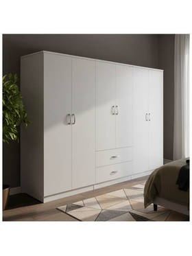 Ντουλάπα Εξάφυλλη Lego i Pakoworld Λευκή 240x42x180εκ