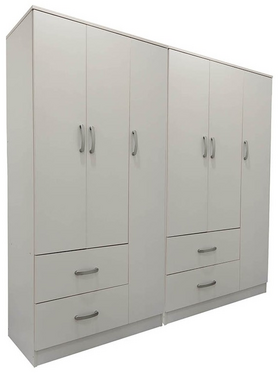 Ντουλάπα Εξάφυλλη Lego Pakoworld Λευκή 180x42x180εκ