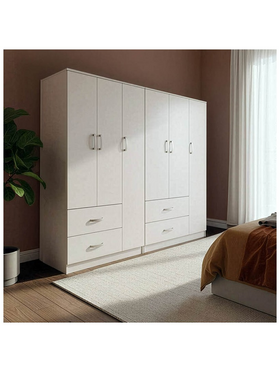 Ντουλάπα Εξάφυλλη Lego Pakoworld Λευκή 180x42x180εκ