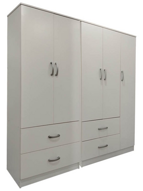 Ντουλάπα Πεντάφυλλη Lego Pakoworld Λευκή 170x42x180εκ