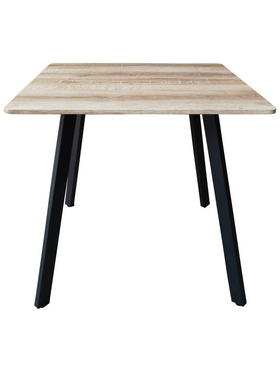 Τραπέζι Squaro Pakoworld Sonoma mdf με Μαύρα Μεταλλικά Πόδια 80x80x75εκ