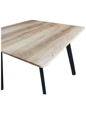 Τραπέζι Squaro Pakoworld Sonoma mdf με Μαύρα Μεταλλικά Πόδια 80x80x75εκ