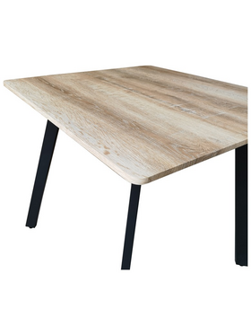 Τραπέζι Squaro Pakoworld Sonoma mdf με Μαύρα Μεταλλικά Πόδια 80x80x75εκ