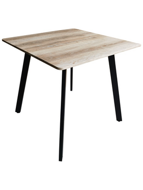 Τραπέζι Squaro Pakoworld Sonoma mdf με Μαύρα Μεταλλικά Πόδια 80x80x75εκ